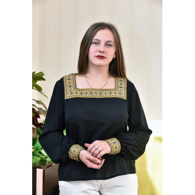 Embroidered blouse "Marichka Black"